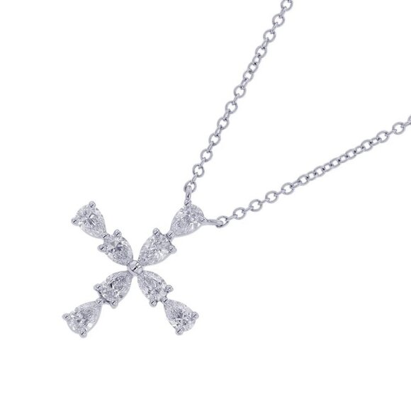 HARRY WINSTON Symbols Pear Shape Mini Cross Pendant Pt950 PEDPREMCPM - Picture 2 of 11